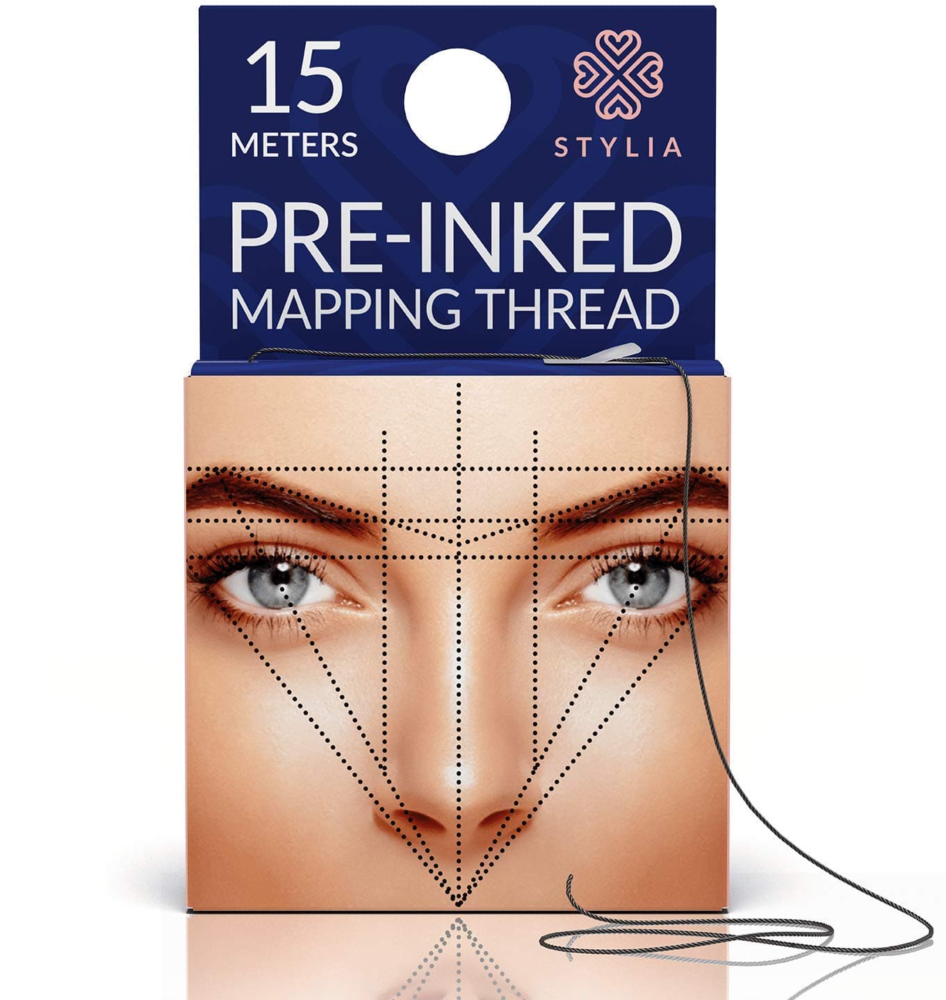 Microblading Supplies Pre-Inked Eyebrow Mapping String – 15 Meters - Ultra-Thin, Mess-Free Thread, Create a Crisp, Spot-on Brow Map Every Time – Hypoallergenic, Cosmetic Grade For Permanent Makeup