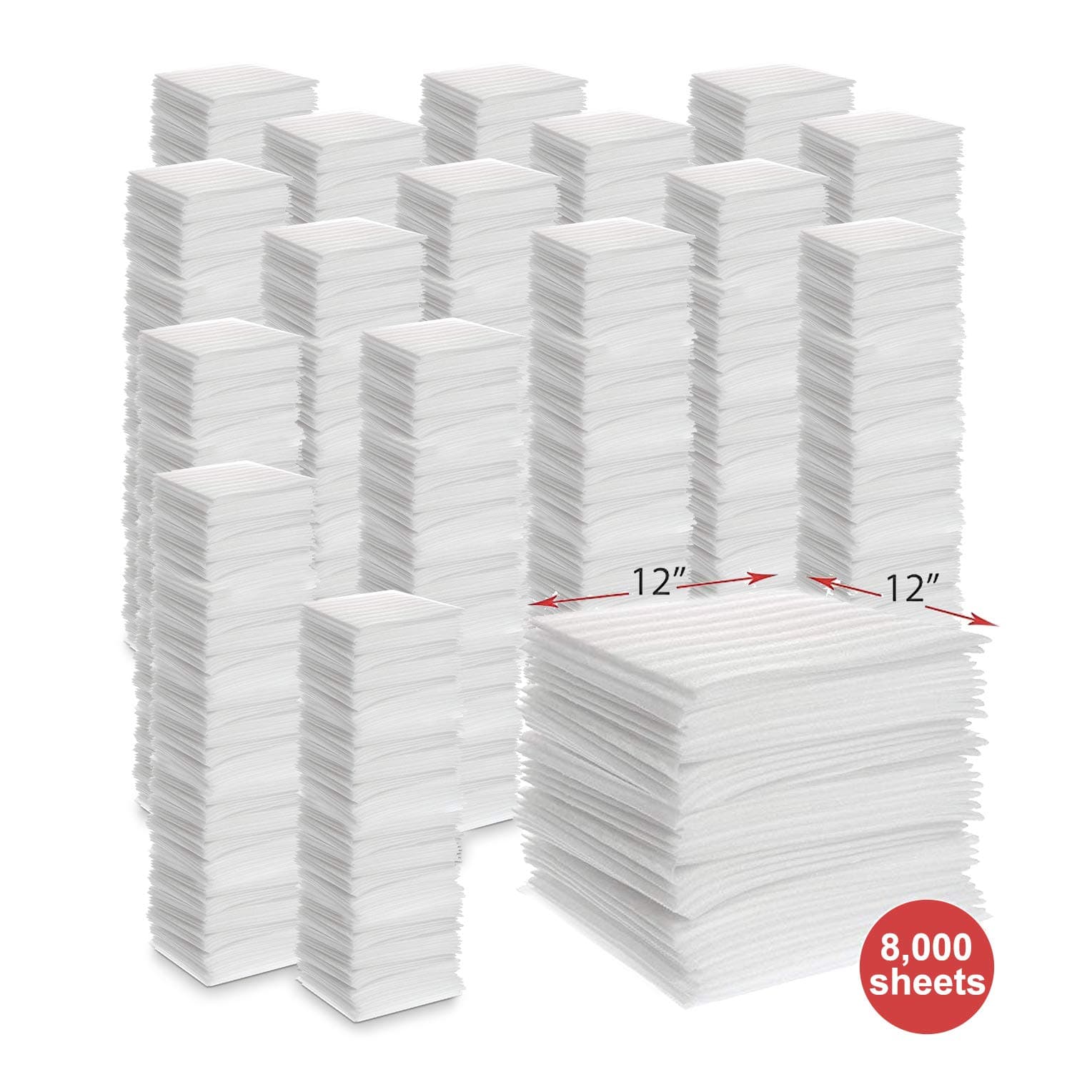 enKo 12 x 12 Inch (8000-Pack) Foam Wrap Sheets for Moving Shipping Packing Supplies