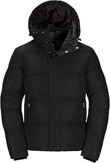 wantdoMen's Waterproof Winter Coat Warm Puffer Jacket with Removable Hood