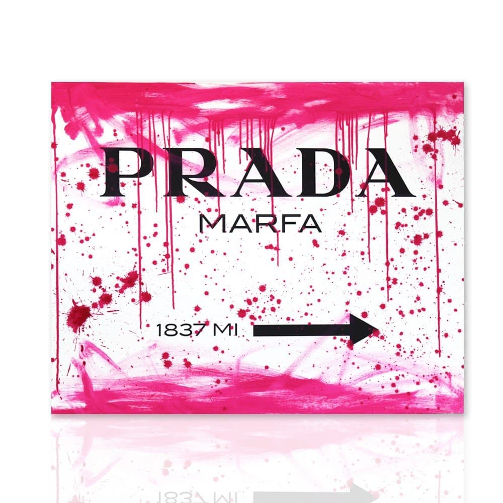 Framework for living room modern Prada Marfa Pink Party - Wall decorations gossip girl Prada 1837 MI Rosa - Design Colorscrazy
