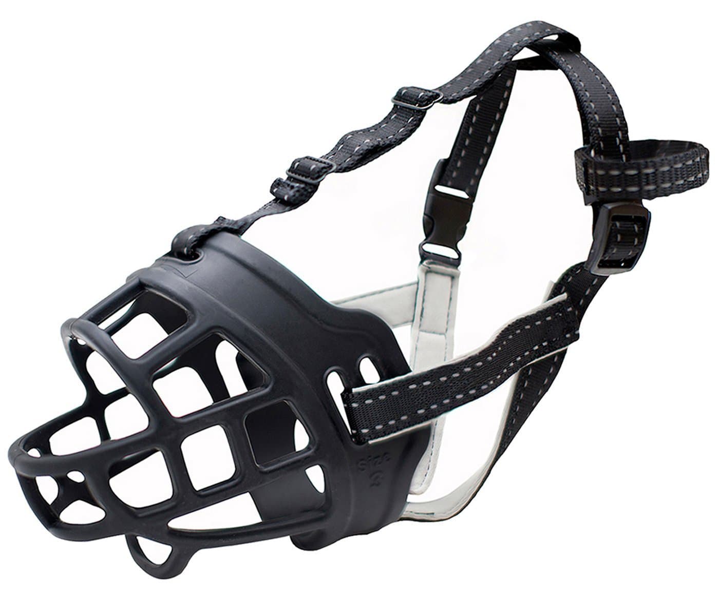 Silicone Basket Dog Muzzles, Breathable and Adjustable, Allows Drinking, Panting, and Eating,Large(size 4)