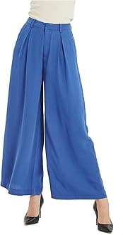 TronjoriWomen High Waist Casual Wide Leg Long Palazzo Pants Trousers Regular Size