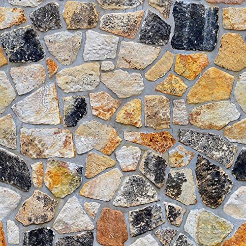 3D Brick Stone Wall Panel,Self-Adhesive Wall Sticker,Rustic Effect Wallpaper for Home Decor Kitchen Wall Covering for Bathroom