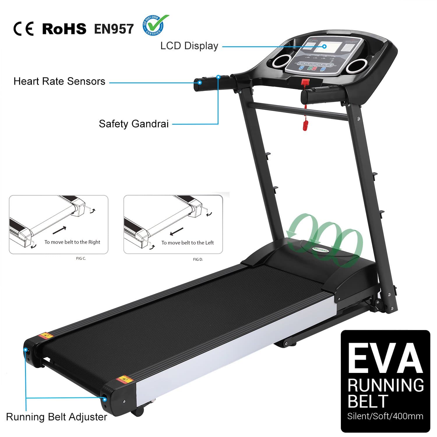 Folding Treadmill W79 (2 HP Treadmill W59)