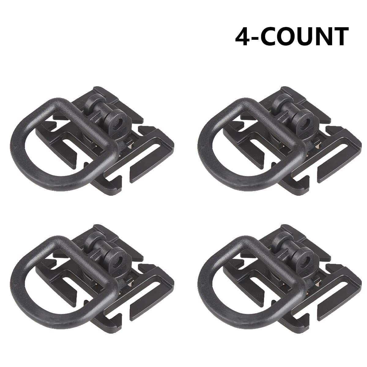XTACER Tactical EDC 360 Rotation Plastic D-Ring Clips Molle Webbing Attachment for Backpack Pouch Keys