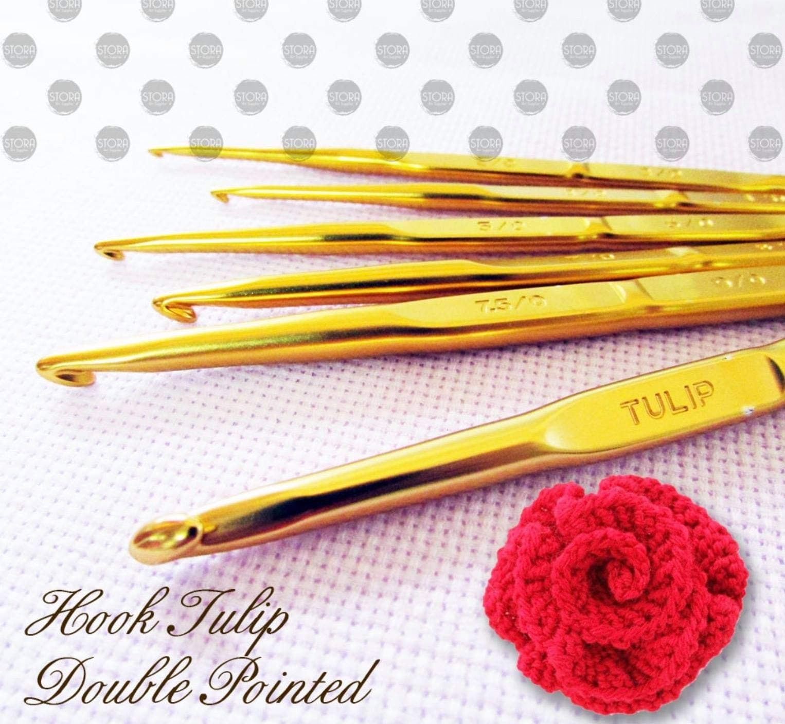 Tulip Gold Classic 6 Pcs Double Ended Crochet Hook Knitting Needle DIY