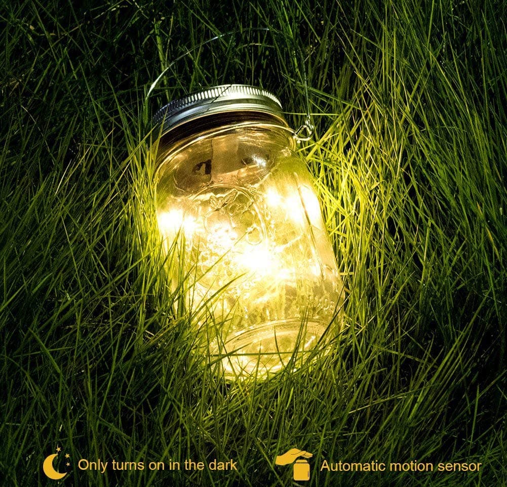 Solar Mason Jar Light - Mason Jar Solar String Lights,10LED Solar Powered Glass Light Warm White for Party Garden Wedding Decorations …