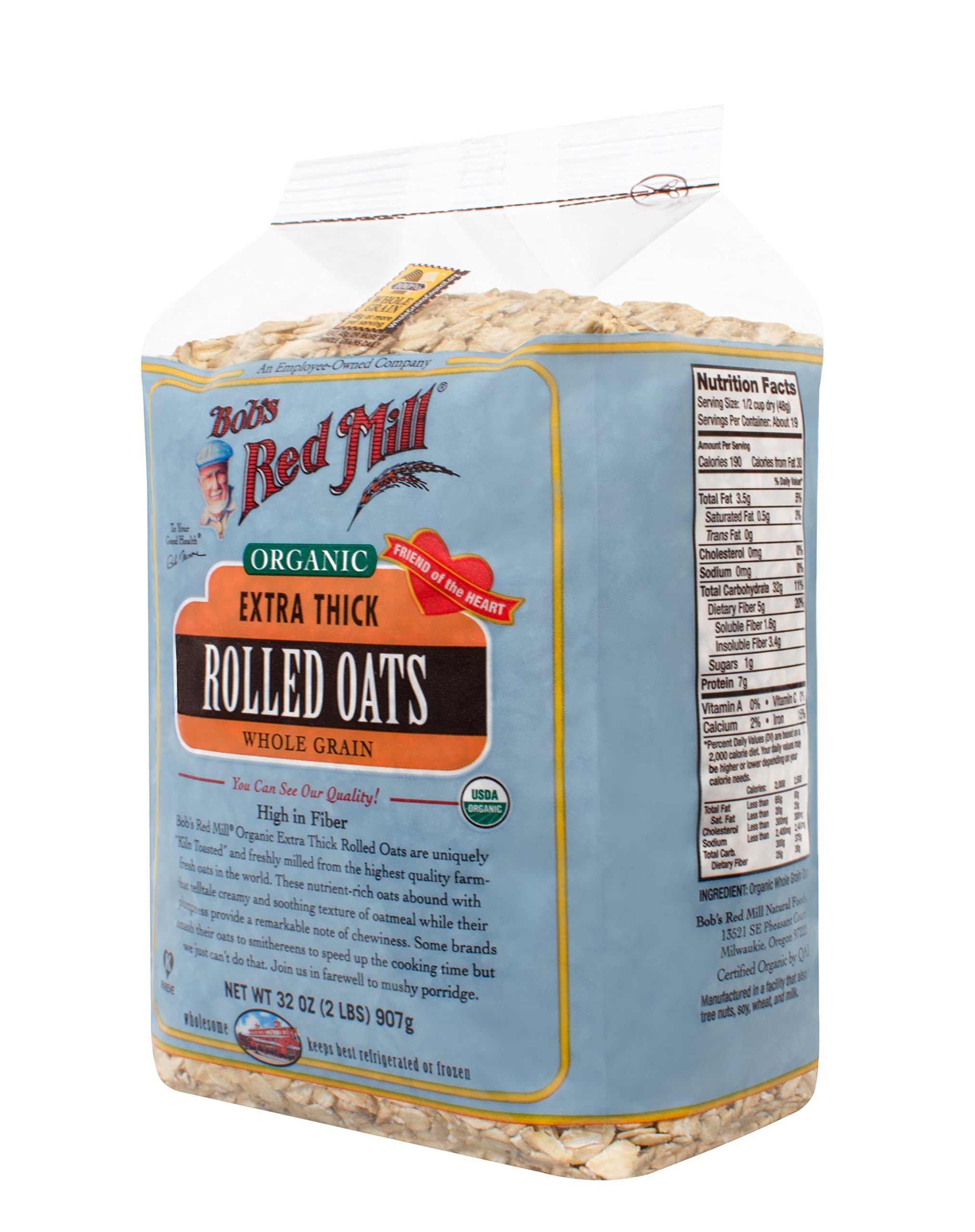 Bob's Red Mill Organic Thick Rolled Oats, 32 Ounce