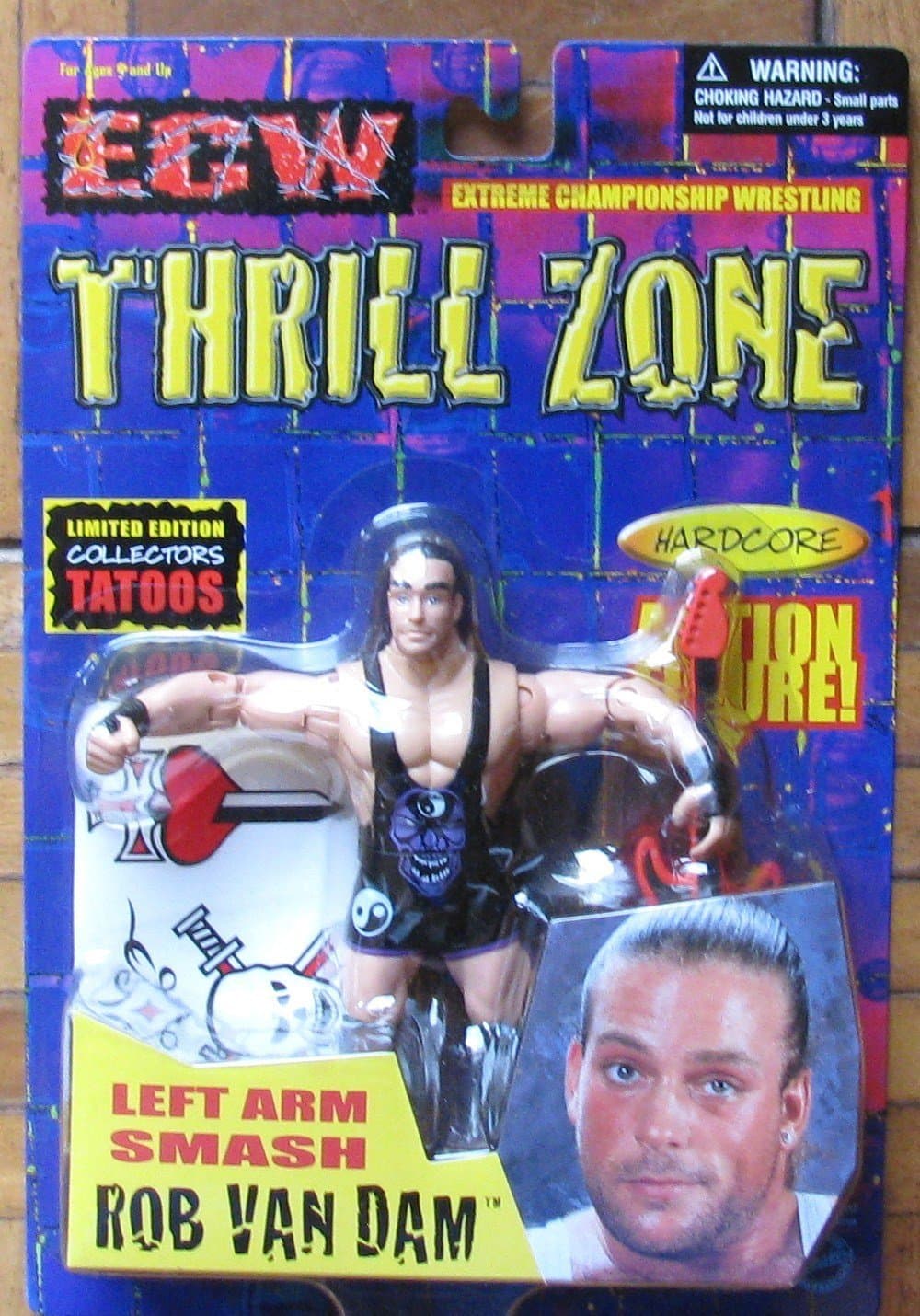 ECW THRILL ZONE Rob Van Dam Figure MOSC ROB VAN DAM
