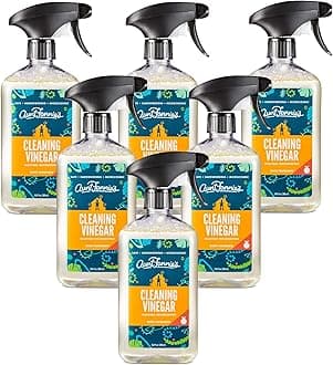 Aunt Fannie's All Purpose Cleaning Vinegar 16.9 Ounces, Multipurpose Surface Spray Cleaner (Sweet Mandarin, Pack of 6)
