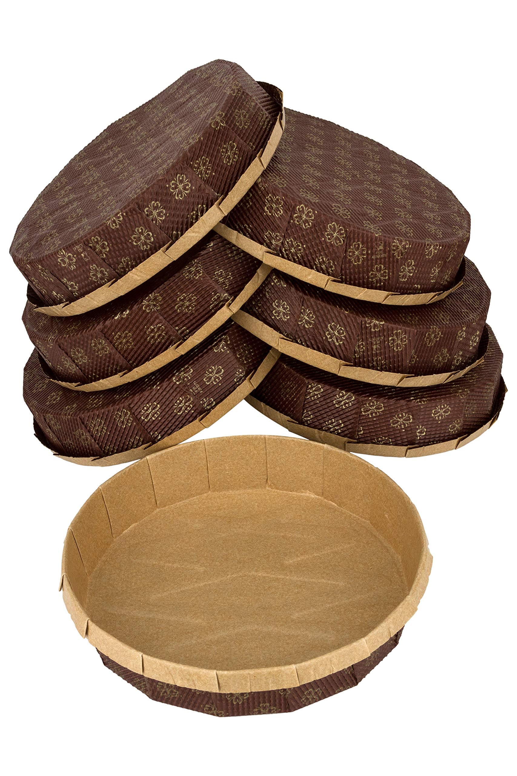 Mini Tart Pan, 10 Mini Pie Pans Brown for Small Tart Cake, 7x1 Size Disposable Baking Pans by PETANI