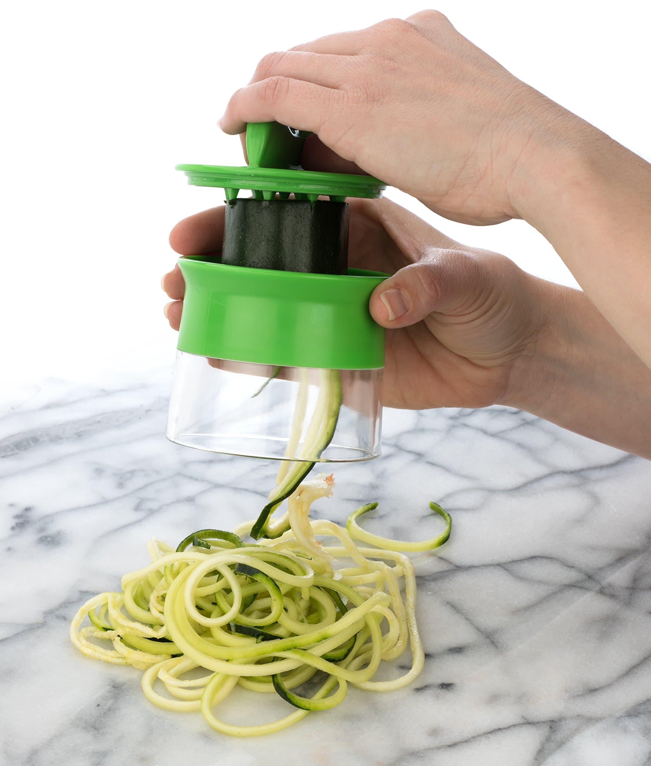 Fit Kitchen Hand Held Vegetable Spiralizer Plus with Ebook - Green