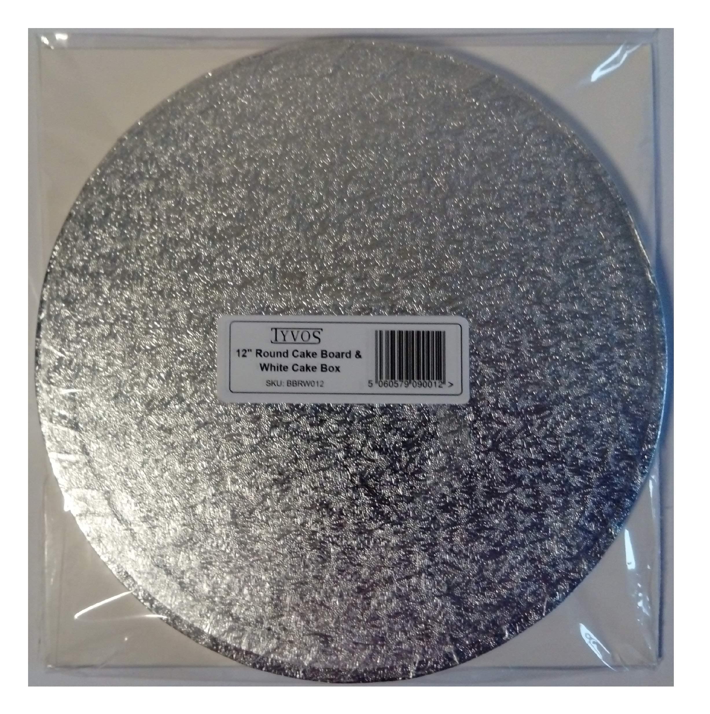 Tyvos 12" Round Cake Board/Drum and White Box