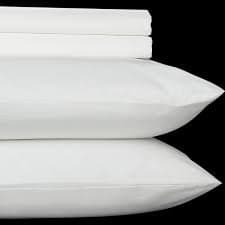 Homespell NOHO Hotel Classic 600TC Percale Solid Bed Sheet Set (White) King