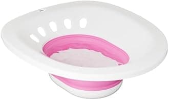 Sitz Bath for Toilet Seat Hemorrhoids and Postpartum Care,Yoni Steam Seat, Collapsible Sits Bath Kit for Women,Easy to Store,Wide Seat,Deeper Bowl (Pink (No Hose))
