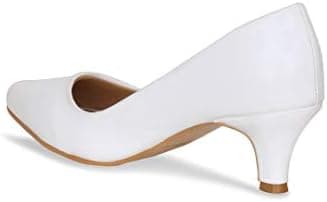 Get Glamr Women Faux Leather Classic Work Pumps|| Semi-Pointed Toe|| Block Low Heels|| Smart Causals|| Heel Pumps