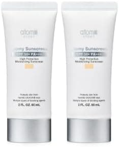 Sunscreen (Beige, White) SPF 50+ PA+++, High Protection Moisturizing sun Cream 2 fl.oz.(60ml) x 2pack (Beige)