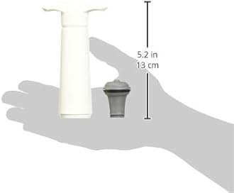 The Original Vacu Vin Wine Saver with 2 Vacuum Stoppers – White