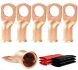 6pcs 4 Awg - 1/2" (M12) Sanuke Wire Lugs Ring Terminal Connectors Ends Heavy Duty for Battery Cable Lug Wire Electrical Eyelets with 3:1 Dual Wall Adhesive Heat Shrink