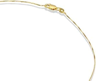 PAVOI Italian Solid 925 Sterling Silver, 22K Gold Plated Chain Necklaces | Snake, Square Box, Cable, Super Flex Curb, Miami Cuban and Rope Diamond-Cut Herringbone Necklace for Women and Men | MADE IN