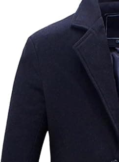 JEShifangjiusu Men'S Trench Coat Long Wool Coat Winter Classic Overcoat Top Pea Coat Casual Business Cotton Blend Jacket