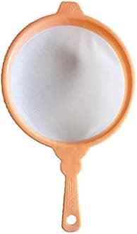 Plastic Juice Strainer 33 cm Large Chalni | Double Mesh Jali for Tea, Mango Ras, Soup | Kitchen Sieve with Handle (Random Color)