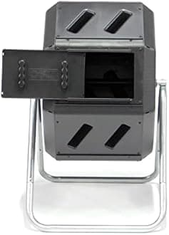 FCMP Outdoor IM2000 Tumbling Composter Canadian-Made, 100% Recycled Resin - Outdoor Rotating Compost Tumbler Bin for Garden, Kitchen, and Yard Waste, Black (22 Gallon)