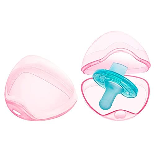 LANEYLI Pacifier Case (2 Pack, Clear, Pink)