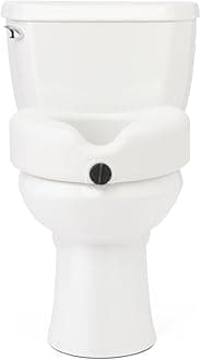 Medline 5" Elevated Toilet Seat Riser W/Microban Antimicrobial Protection for Seniors, Adults & Handicapped – 400 Lbs. Capacity, White