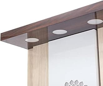 Devyom 木製テンプル ホワイト LEDライト 家庭やオフィス用 | 家庭の寺院 | Puja Mandir|壁掛け&テーブルトップ ホームマンディール(16X10X8)