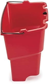 Rubbermaid Commercial Products Dirty Water Bucket for WaveBrake 2.0 35 Qt. Mop Bucket System, 18-Quart Capacity, Red, 14" x 9.8" x 15.2"