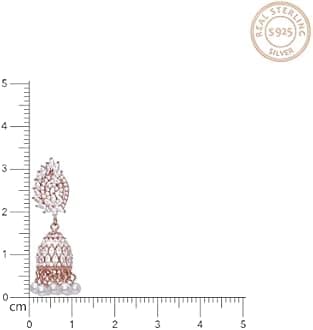 GIVA 925 Silver Rose Gold Teardrop Jhumki| Gifts for Girlfriend, Gifts for Women and Girls | With Certificate of Authenticity and 925 Stamp | 6 Month Warranty*, Onesize, Sterling Silver, Zircon