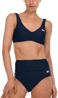 Reebok Bralette Bikini Sets for Women, High Waisted Bikini Bottoms, Womens Swimsuits Athletic Sporty Bathing Suit