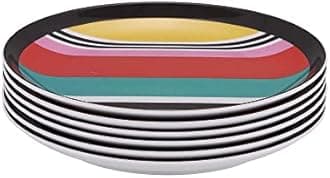 French Bull Assorted Plates-6 Piece Set-Melamine Dinnerware, Serving, Party, Platter, Dish, 6" - Stripes Assorted