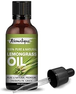 Aromatique Lemongrass Essential Oil | 100% Pure & Natural Aromatherapy Oil for Relaxation, Freshening & Skin Care | 30ml