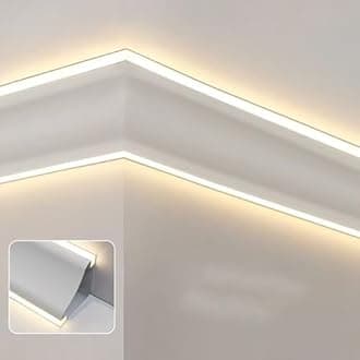 Jievmrs Crown Molding Led Indirect Lighting, Baseboard Led Strip Diffuser for Wall Corner or Ceiling, Surface Mounted Crown Moulding Without Led Strip(1.9m/6.2ft)