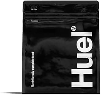 HuelBlack Edition High Protein Complete Meal Replacement, 17 Meals, Unflavoured and Unsweetened, 40g of Protein Per Serving, Ready Meals, Vegan Protein Powder, Gluten-Free, Non-GMO