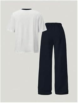 SOLY HUX Girl's Jersey Shirt 2 Piece Athletic Outfits Oversized Tee and Sweatpants Suit Pant Sets for Teen Girls