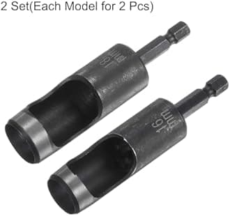 HARFINGTON 4pcs 16mm,18mm Leather Hollow Hole Punch 1/4" Hex Shank for Drills, Belt Hole Punch Punching Cutter Tool for Leathercraft Working