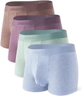 Separatec 4 Pack Mens Soft Breathable Viscose Bamboo Underwear Double Pouch Briefs