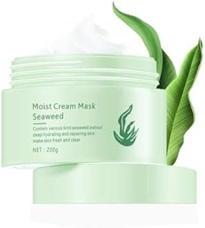 Seaweed Face Moisturizer, Seaweed Face Mud Mask Deep Hydrating Face Cream for Women Oil-Water Balance Facial Moisturizer for Oily and Dry Skin Repairing Barrier and Nourishing Skin,7.05Oz