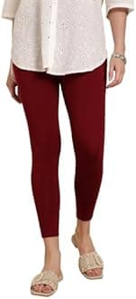 TWIN BIRDS Viscose Elastane Stretch Leggings for Women | Mid Rise Skinny Fit, High Ankle & 7/8 Cropped Length Active Legging