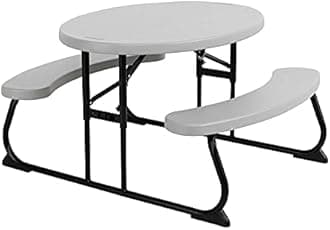 LIFETIME Kids Picnic Table, Folding Children’s Table Seats 4, UV‑Protected HDPE Top, Powder‑Coated Steel Frame, Stain‑Resistant, Indoor/Outdoor Durable Play Table