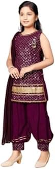 Advaya FadGirls Party Wear Rayon Fabric Sleeveless Anarkali Kurta patiyala with Dupatta.