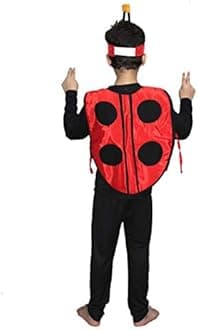 Kaku Fancy Dresses Lady Bird Insect Costume -Red & Black, 5-6 Years, for Boys & Girls