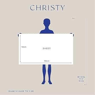 Christy Antalya Large Bath Sheets | Set of 2 | 100% Turkish Cotton | 600GSM | Soft Plush Luxury Bath Towels | 90 cm x 150 cm | Quick Dry | White