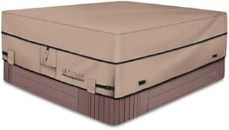 ULTCOVER 100% Waterproof 600D Polyester Square Hot Tub Cover Outdoor SPA Covers 95 x 95 inch