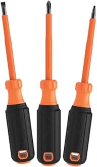 Klein Tools Electrical Tester Kit with Voltage Detector, GFCI Tester & Insulated Screwdriver Set with Phillips, Slotted & Square Tips, 5-Piece