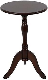 Side Table Oak Tray Small Round End Table, Rustic Side Table, Solid Wood Mini Side Table, Pedestal Tables/Flower Stand Living & Bed Room Decor (Brown)