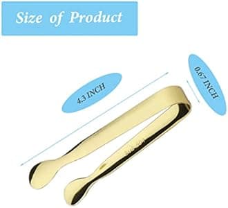 12PCS Ice Tongs Mini Sugar Tong 4.25Inch Stainless Steel Small Serving Tongs, Small Kitchen Tongs for Appetizers,Tea Party, Coffee Bar, Desserts (Gold 12pcs)